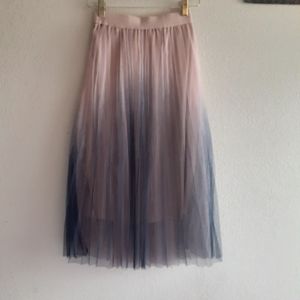 Tutu Tulle Skirt A Line Midi Pleated Mesh Skirt
